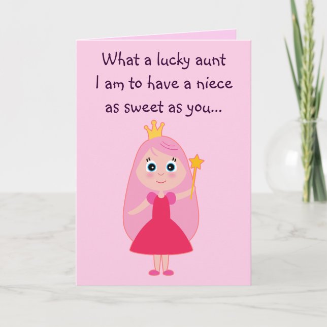 Sweet Princess Grattis på födelsedagen Moster till Kort (Framsida)