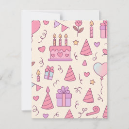 Sweet Princess Party Celebration Pattern Anteckningskort
