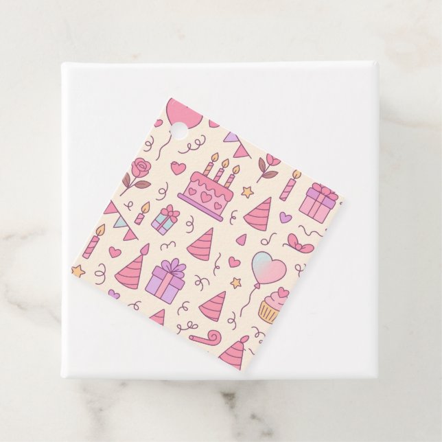 Sweet Princess Party Celebration Pattern Gåvor Etiketter (På plats)