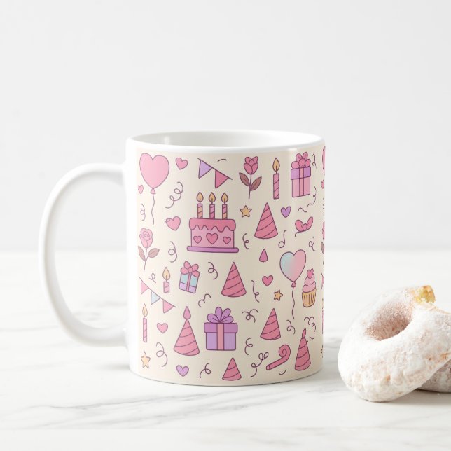 Sweet Princess Party Celebration Pattern Kaffemugg (Med munk)