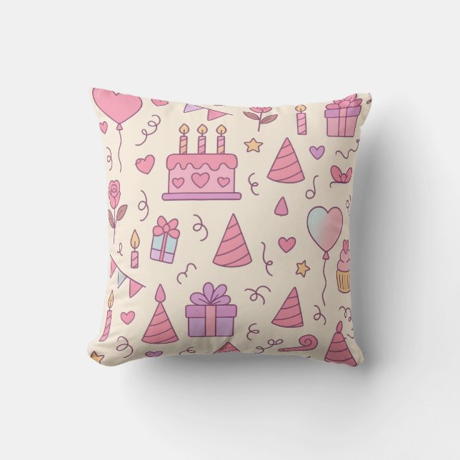 Sweet Princess Party Celebration Pattern Kudde (Framsida)