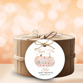 Sweet Pumpkin Blommigt Baby Shower Gåvor Etiketter