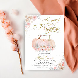 Sweet Pumpkin Blommigt Baby Shower Inbjudningar