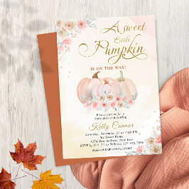 Sweet Pumpkin Blommigt Baby Shower Inbjudningar