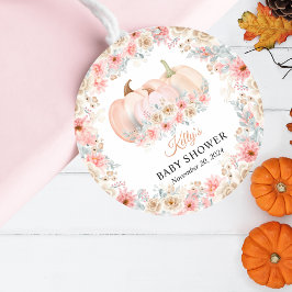Sweet Pumpkin Blommigt Baby Shower Runt Klistermärke