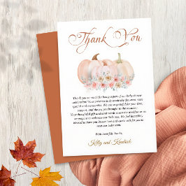 Sweet Pumpkin Blommigt Baby Shower Tack Kort