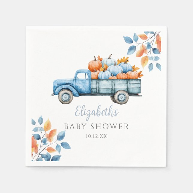 Sweet Pumpkin Blue Boy Shower Pappersservett (Framsidan)