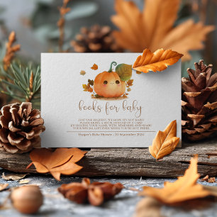 Sweet Pumpkin Fall Baby Shower Bokar för Baby Tilläggskort