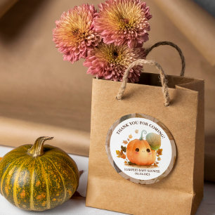 Sweet Pumpkin Fall Baby Shower Runt Klistermärke