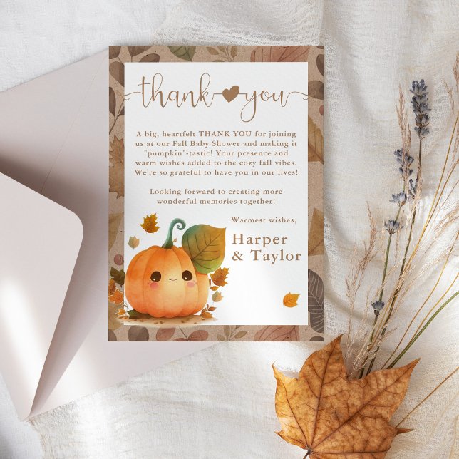 Sweet Pumpkin Fall Baby Shower Tack Kort (Get ready to "squash" the ordinary and embrace the extraordinary with our Fall Baby Shower theme! )