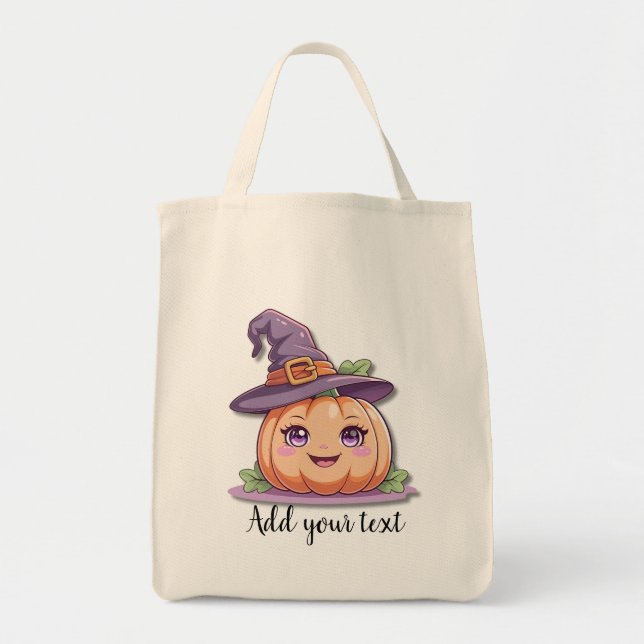 Sweet Pumpkin Magic – Large Halloween Tote Bag Tygkasse (Framsidan)
