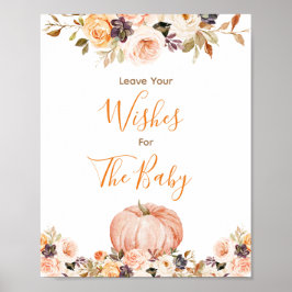 Sweet Pumpkin Rustic Blommigt Önskemål för Baby Si Poster