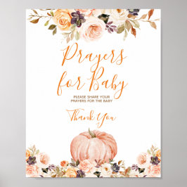 Sweet Pumpkin Rustic Blommigt Prayers för Baby Poster