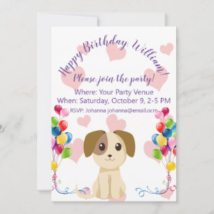 Sweet Puppy Birthday Inbjudningar