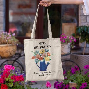 Sweet Quote Teacher Gift Färgblommor Tygkasse