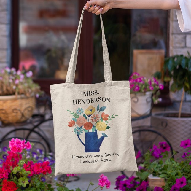 Sweet Quote Teacher Gift | Färgblommor Tygkasse (Skapare uppladdad)
