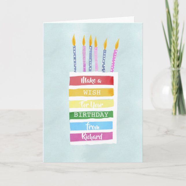 Sweet Rainbow Cake Helgkort (Framsida)