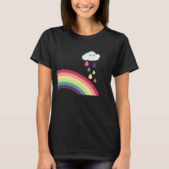 Sweet Rainbow & Cloud Moderskap T-Shirt (Framsida)