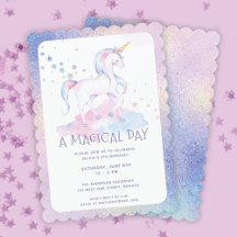 Sweet Rainbow Unicorn Glittery Girls Birthday