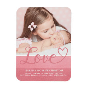 Sweet Rand Valentine Kärlek Flicka Birth Photo Magnet