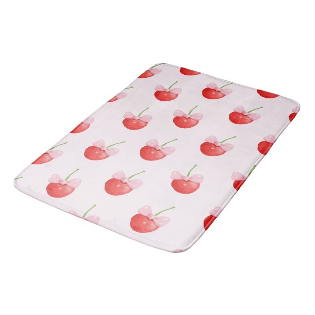 Sweet Red Cherry Mönster Badrumsmatta (Vinklad)