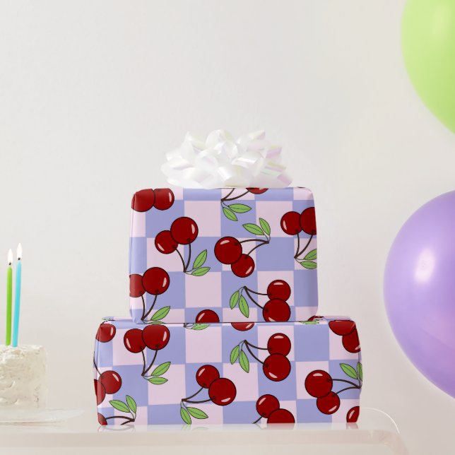 Sweet Red Cherry Mönster Presentpapper (Festgåvor)