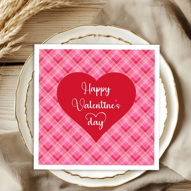 Sweet Red Hearts Cute Valentine Table Decor Napkin Pappersservett (Sweet Red Hearts Cute Valentine Table Decor Napkin)