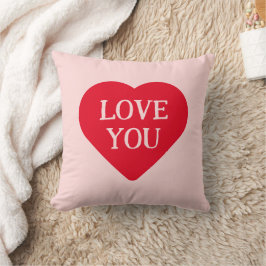 Sweet Red Rosa Red Heart-utseende Kudde