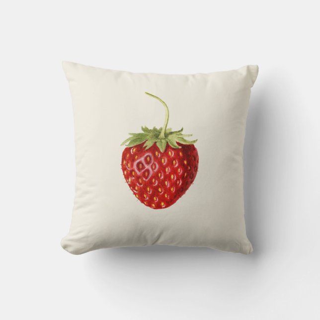 Sweet Red Strawberry (av Louis C.C. Krieger) Kudde (Framsida)