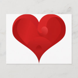Sweet Red Valentine Kärlek Heart Helg Vykort