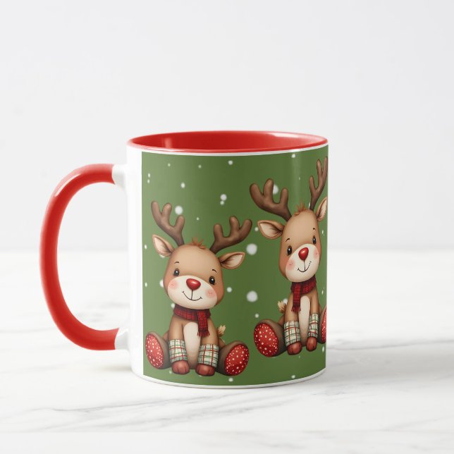 Sweet Reindeer Pair in Holiday Snowfall Mugg (Vänster)