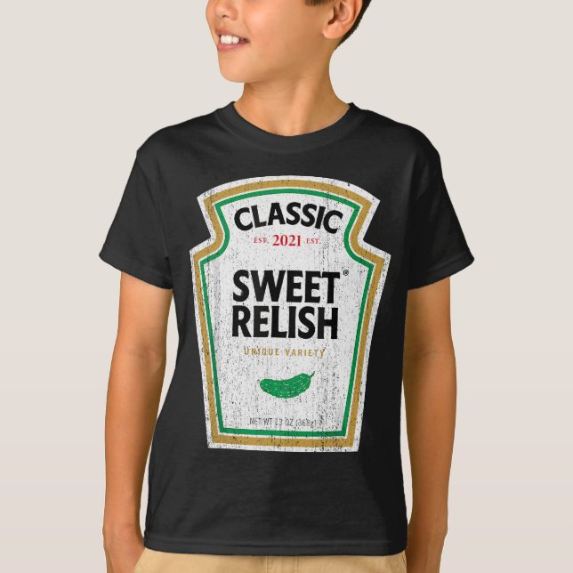 Sweet Relish DIY Halloween Condiment Grönt Pickle T Shirt (Framsida)
