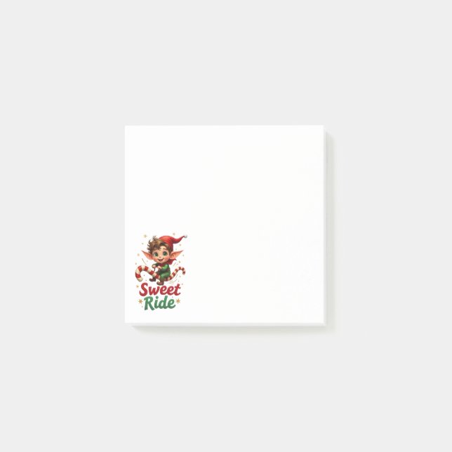 Sweet Ride Elf Christmas Post-it Block (Framsida)