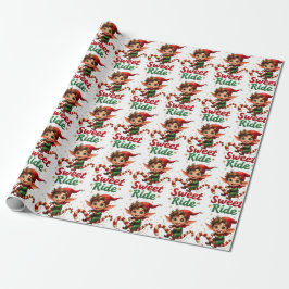 Sweet Ride Elf Christmas Wrapping Paper Presentpapper
