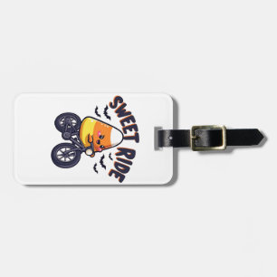 Sweet Ride Funny Candy corn Biking Halloween Bagagebricka