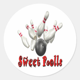 Sweet Rolls Bowling Runt Klistermärke