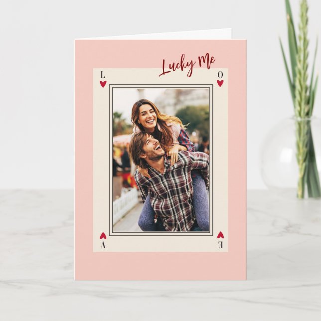 Sweet Romantic Retro Photo Valentine's day Card Helgkort (Framsida)