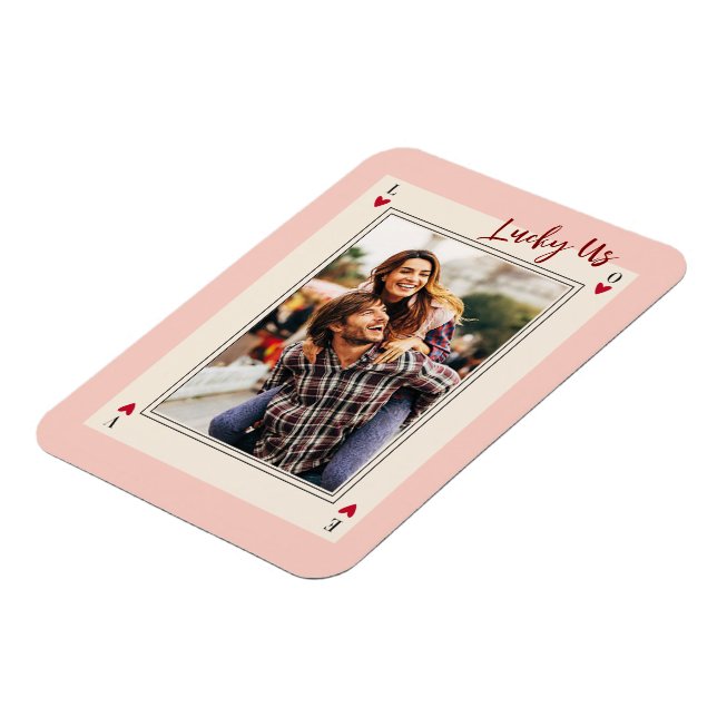 Sweet Romantic Retro Valentine's Gifts Photo Magnet (Vänstra Sidan)