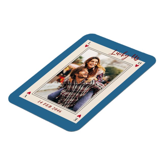 Sweet Romantic Retro Valentine's Gifts Photo Magnet (Vänstra Sidan)
