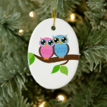 Sweet Romantic Uggla Julgransprydnad Keramik<br><div class="desc">Art efter hörnlåst</div>