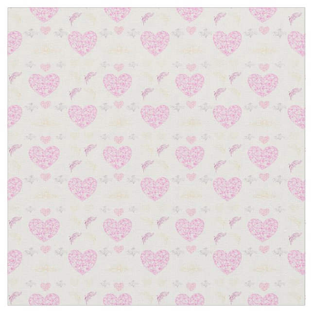 Sweet romantic valentine heart  tyg (Närbild)