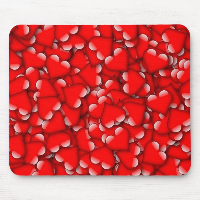 Sweet Romantic Valentine Kärlek Hearts Red Musmatta (Framsidan)