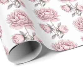 Sweet Romantic Vintage Brush Peony Flower Presentpapper