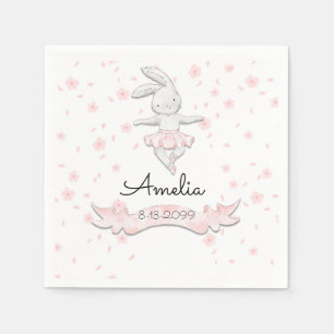 Sweet Rosa Ballerina Bunny Första födelsedagen B Pappersservett