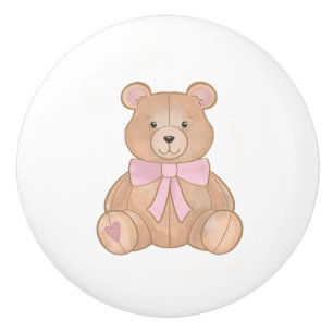 Sweet Rosa Bow Teddy Nursery Kid Room Knopp