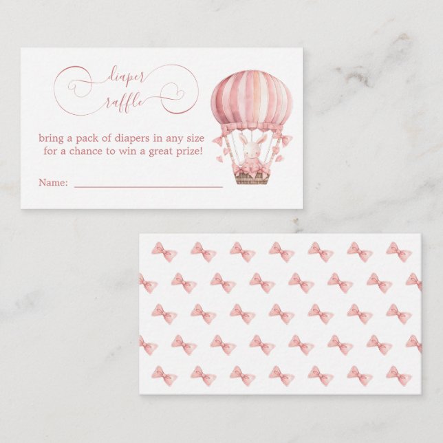 Sweet Rosa Bunny i Balloon Diaper Raffle Tilläggskort (Fram/baksida)