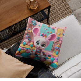 "Sweet Rosa Bunny Pillow - Aditable Nursery Pillow Kudde