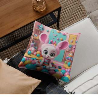 "Sweet Rosa Bunny Pillow - Aditable Nursery Pillow Kudde