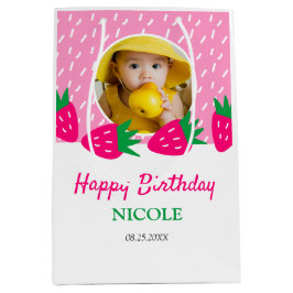 Sweet Rosa Cute Strawberry Girl Photo Birthday