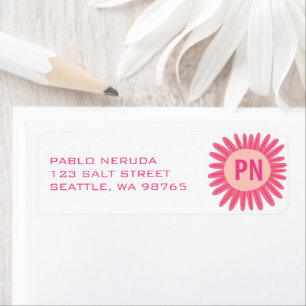 Sweet Rosa Daisy ANPASSNINGSBAR INITIALER Mailing Returadress Etikett